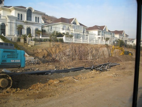 New coastal villas await the installation of utilities