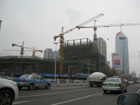 Construction site in downtown Qingdao