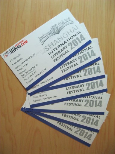 A week’s worth of Litfest tickets (almost—I seem to be missing a couple).