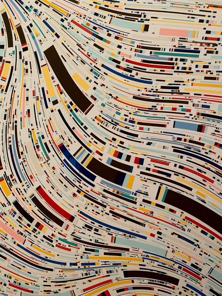 Colorful abstract design, a close-up of Fidenza #545 by Tyler Hobbs