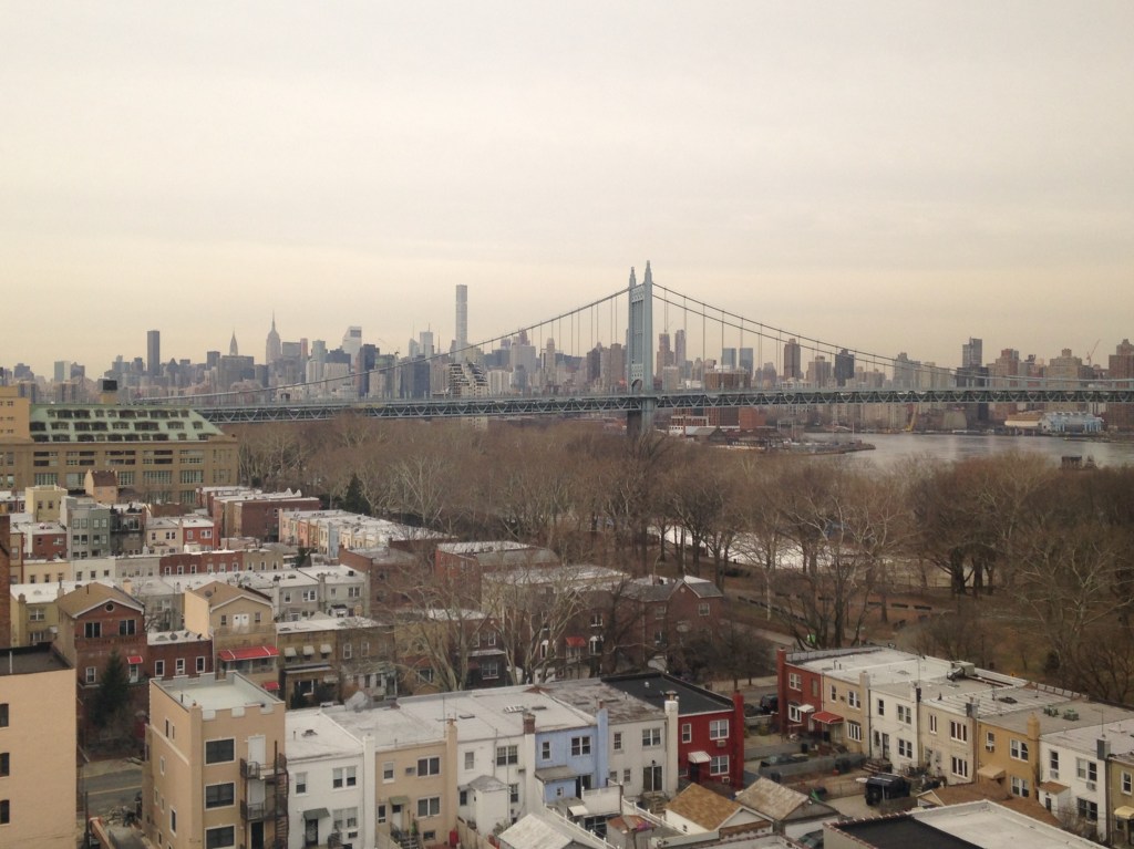 A view of Queens from an Amtrak train approaching New York from the north.