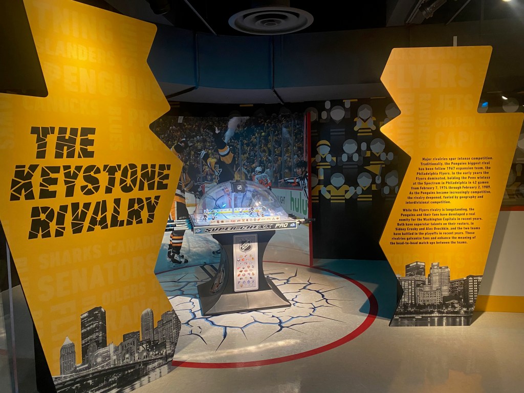 “The Keystone Rivalry,” an exhibit focused on the contentious relationship between the Philadelphia Flyers and Pittsburgh Penguins, at the Heinz History Center in Pittsburgh, PA.